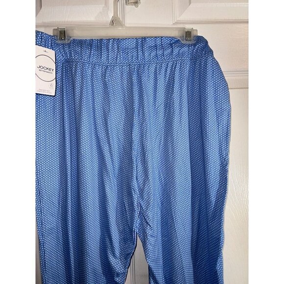 NWT JOCKEY Better Basics Womens Blue Dots Microfiber Lounge Pants Sz L - Picture 6 of 9